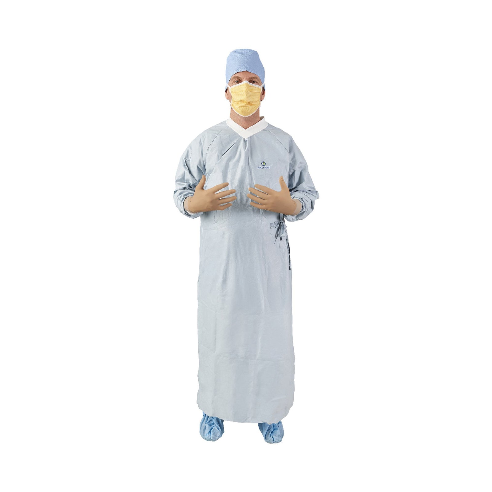 Aero Chrome Surgical Gown with Towel Large Silver AAMI Level 4