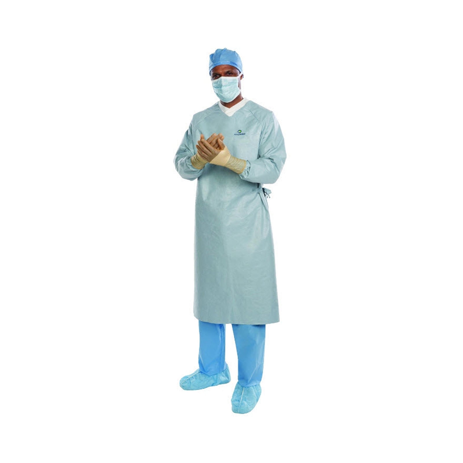 Surgical Gown with Towel Aero Chrome 2X-Large Silver Sterile AAMI Level 4