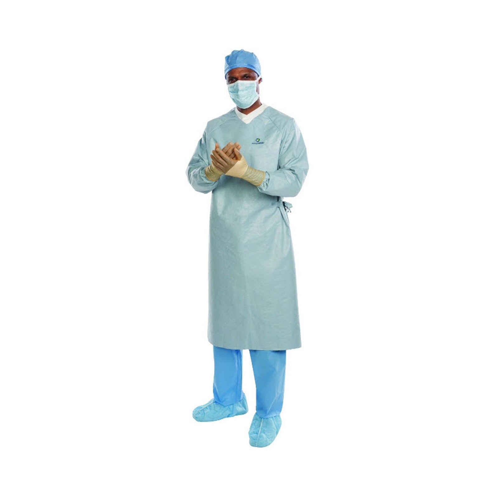 Aero Chrome Surgical Gown with Towel 2X-Large / X-Long Silver Sterile AAMI Level 4 Disposable
