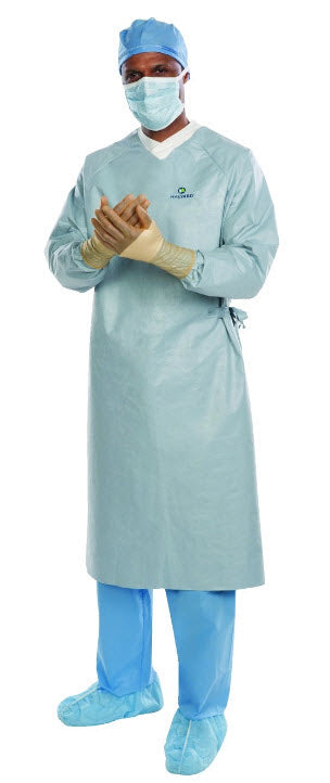 Surgical Gown with Towel Aero Chrome Medium Silver Sterile AAMI Level 4