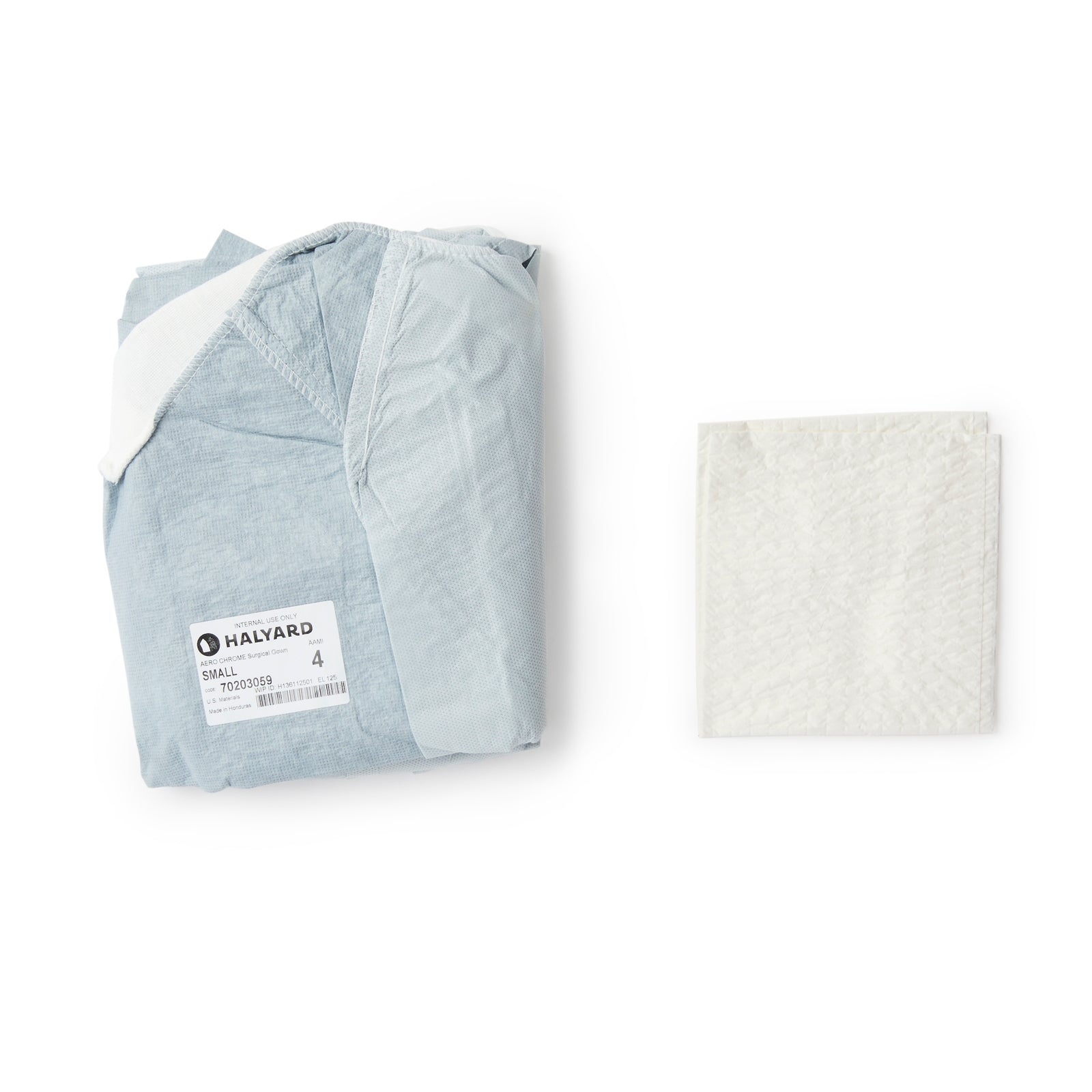 Surgical Gown with Towel Aero Chrome Medium Silver Sterile AAMI Level 4