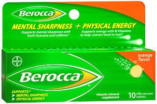 Berocca Orange Effervescent Tablets, 10 Count