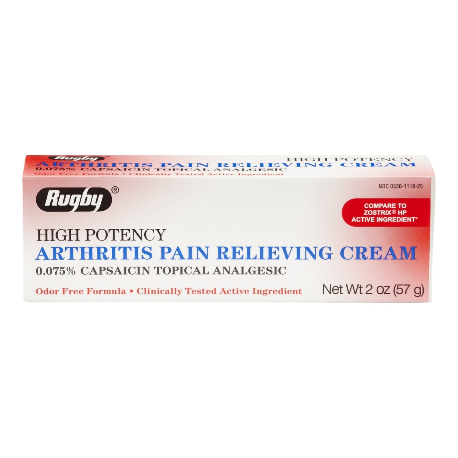 Rugby High Potency Arthritis Pain Relieving Cream 0.075% Capsaicin, 2 oz
