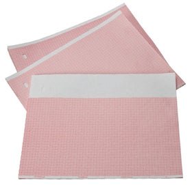 GE HealthCare ECG Z-Fold Paper 8.5 Inch x 11 Inch, Red