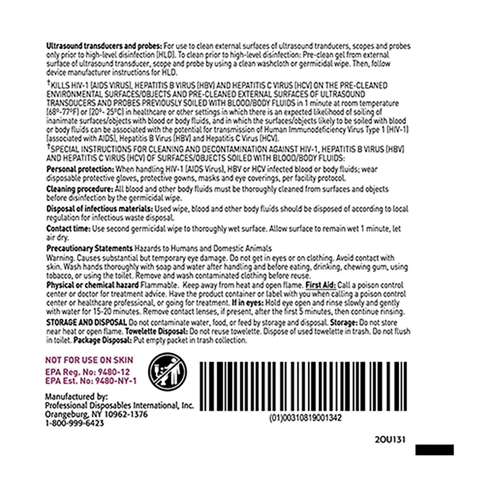 Sani-Cloth AF3 Premoistened Germicidal Disposable Wipes