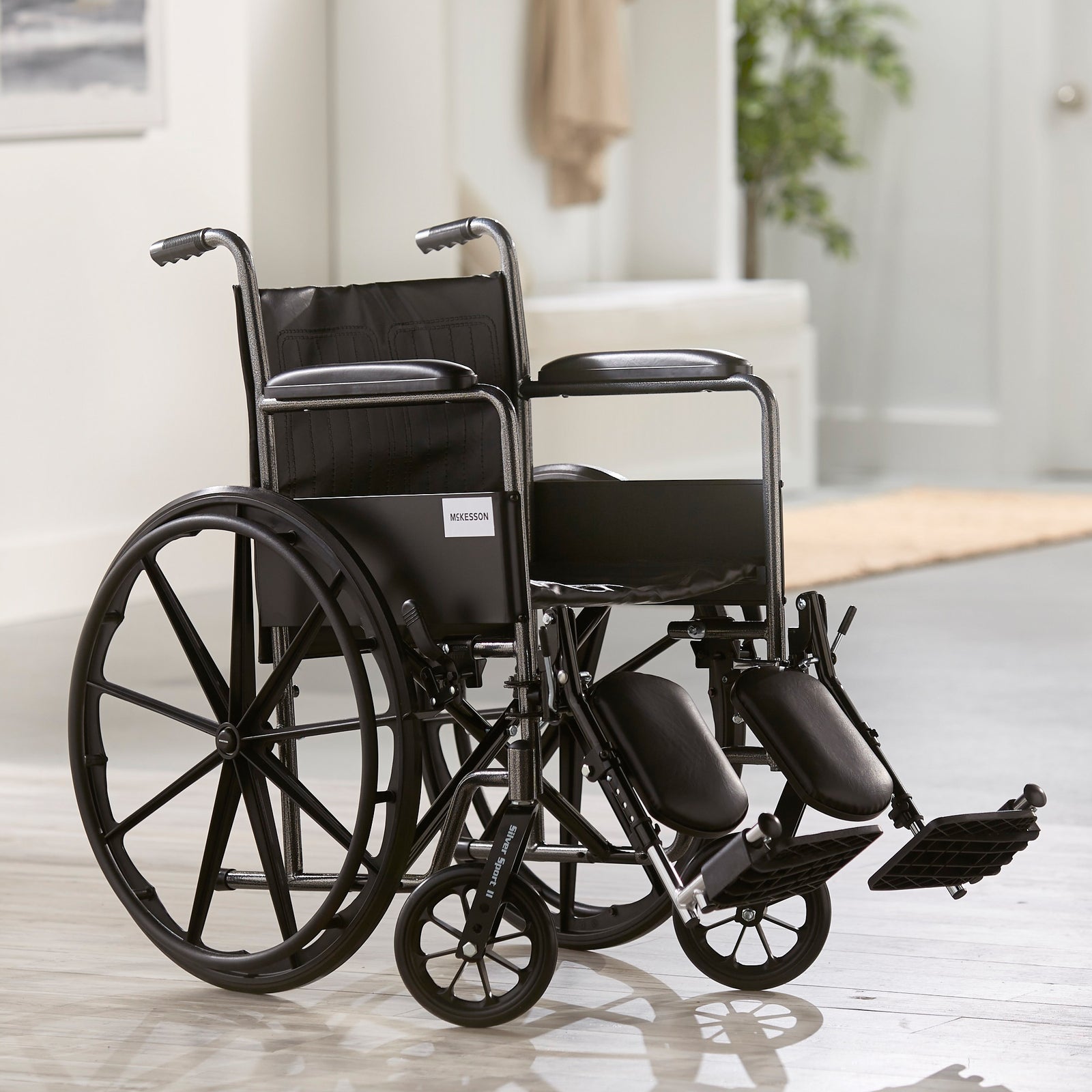 McKesson Standard Wheelchair with Swing-Away Elevating Legrests - 18 Inch Seat Width