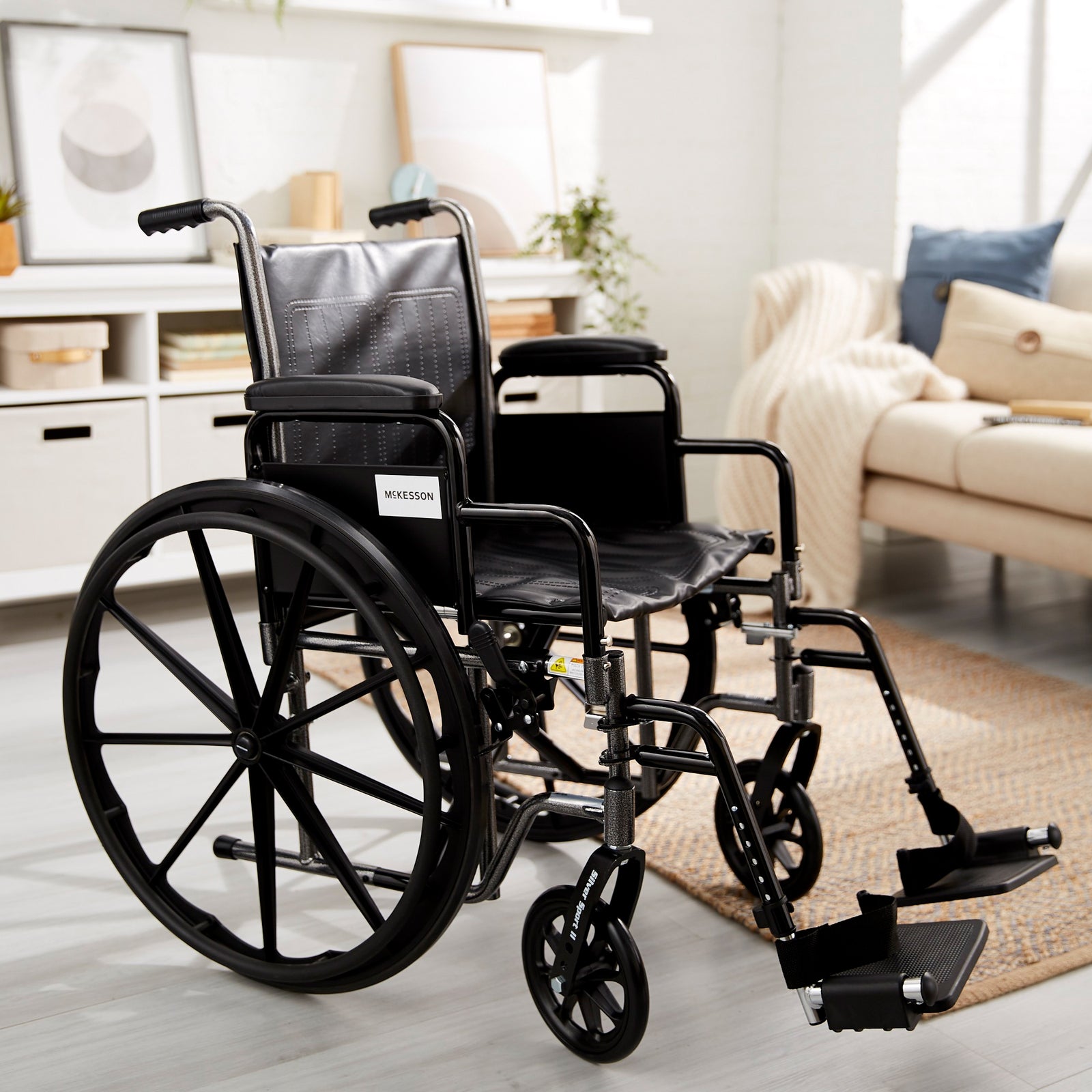 McKesson MedSurg Standard Wheelchair with Swing-Away Footrests