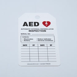 Accuform AED Inspection Status Equipment Tag White 3-1/4 x 5-3/4 Inch