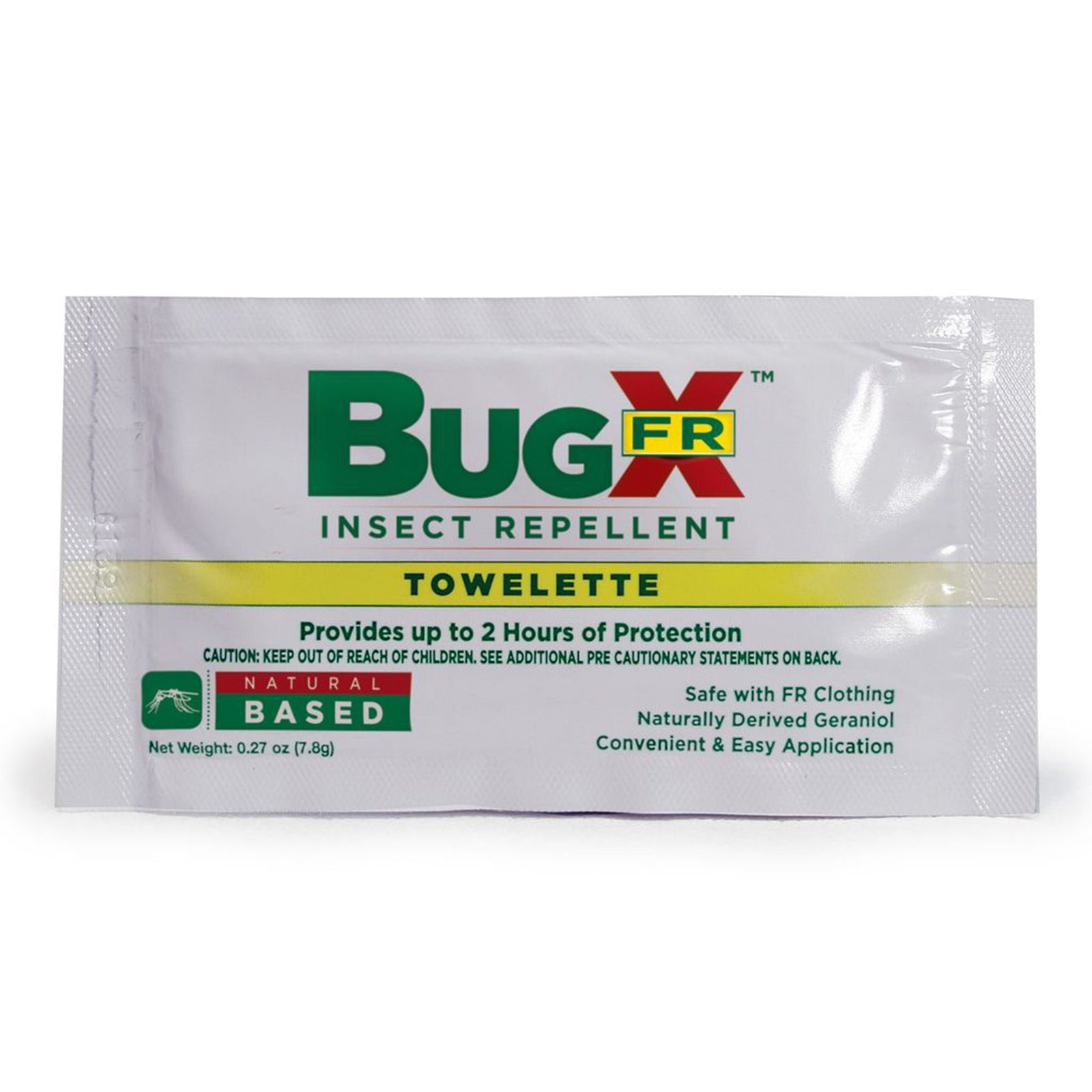 BUGX FR DEET-Free Insect Repellent Towelettes, Case of 100