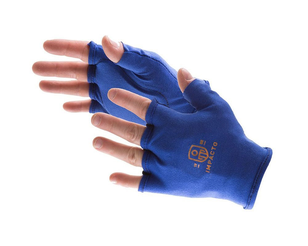 Impact Glove Liner Fingerless Medium Blue Right Hand