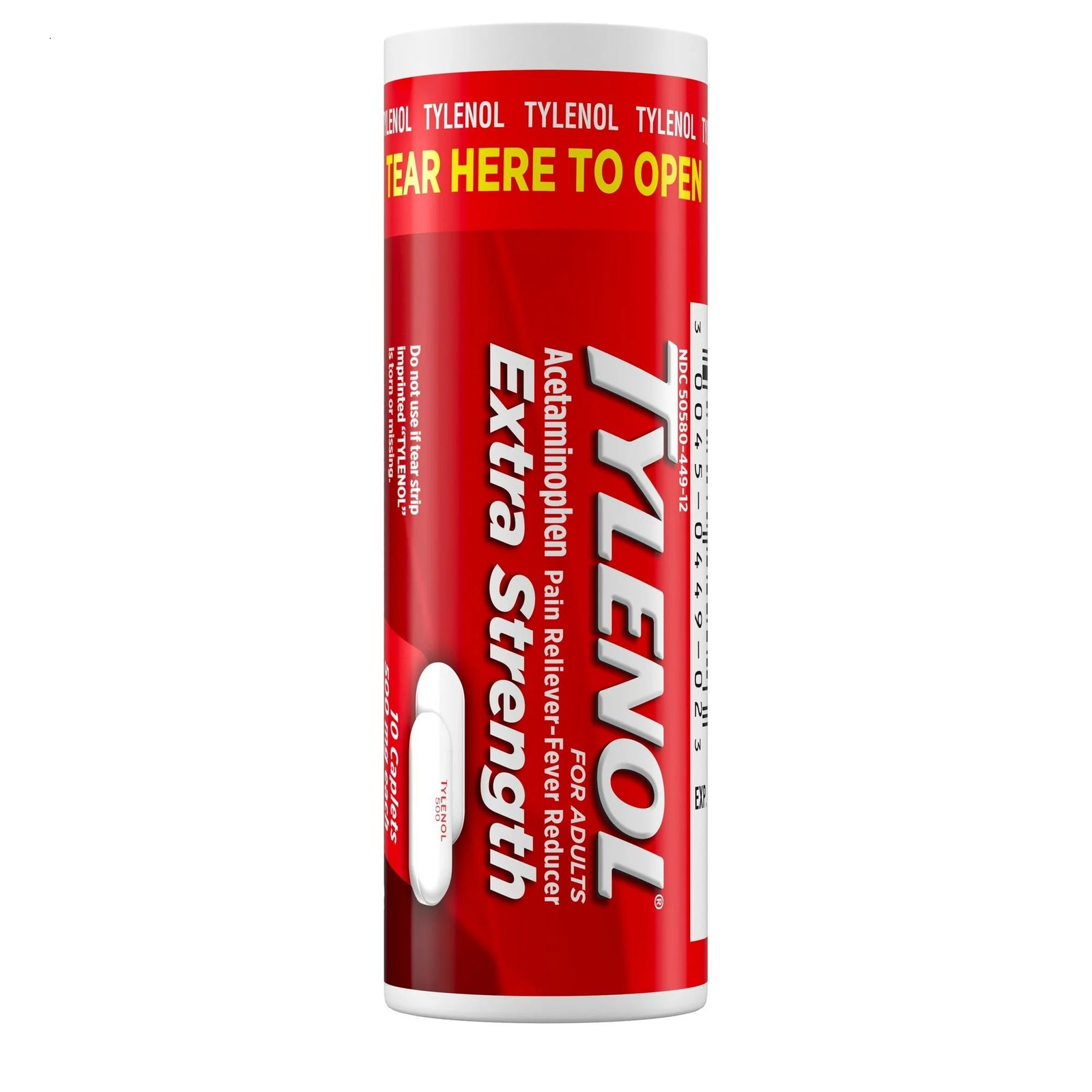 Tylenol Extra Strength Acetaminophen 500 mg Caplets