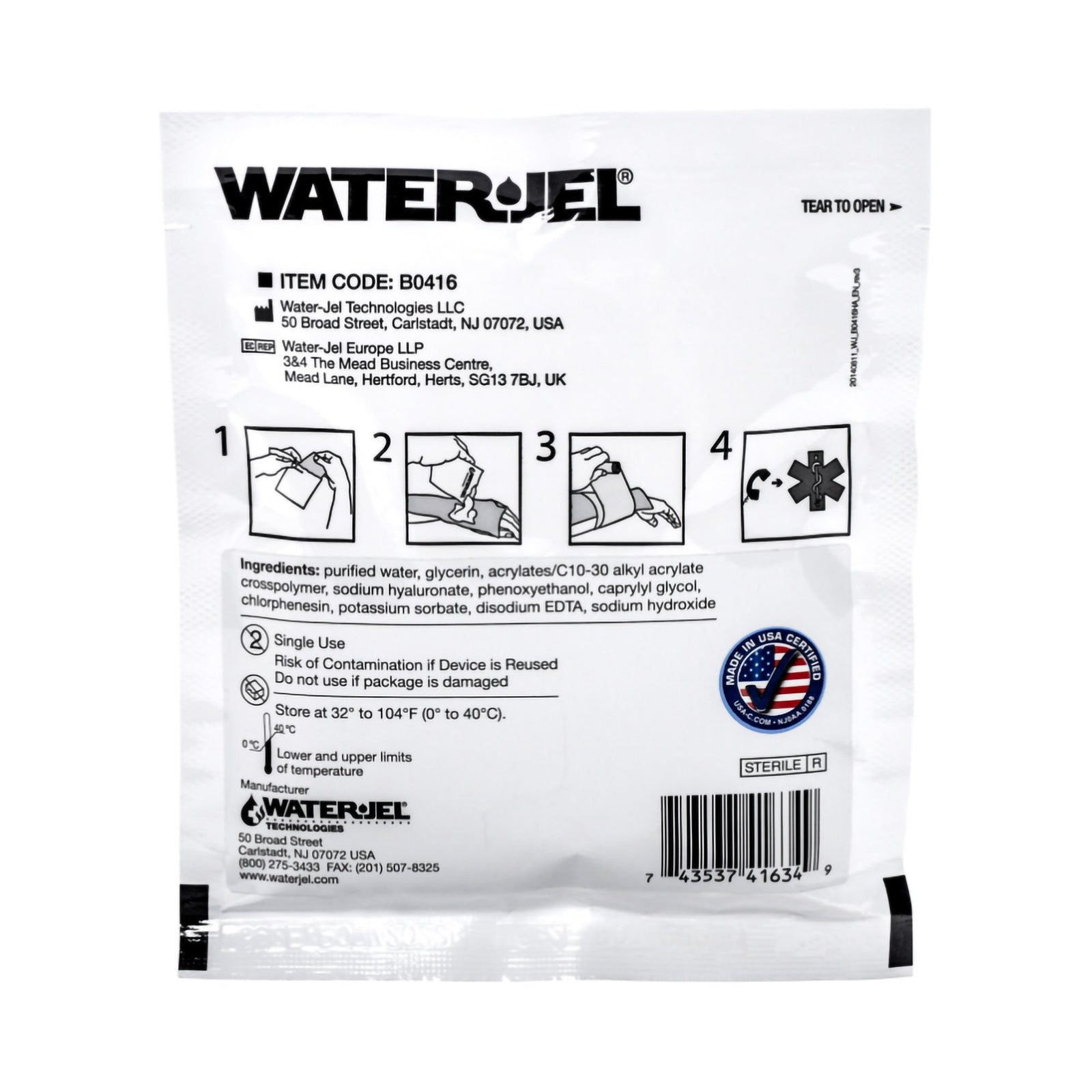 Safeguard US OPE Sterile Gel Burn Dressing