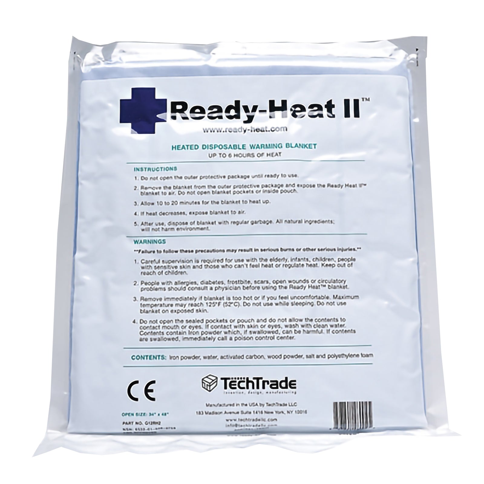 TECHTRADE LLC Ready-Heat II Warming Blanket, 34" x 48"