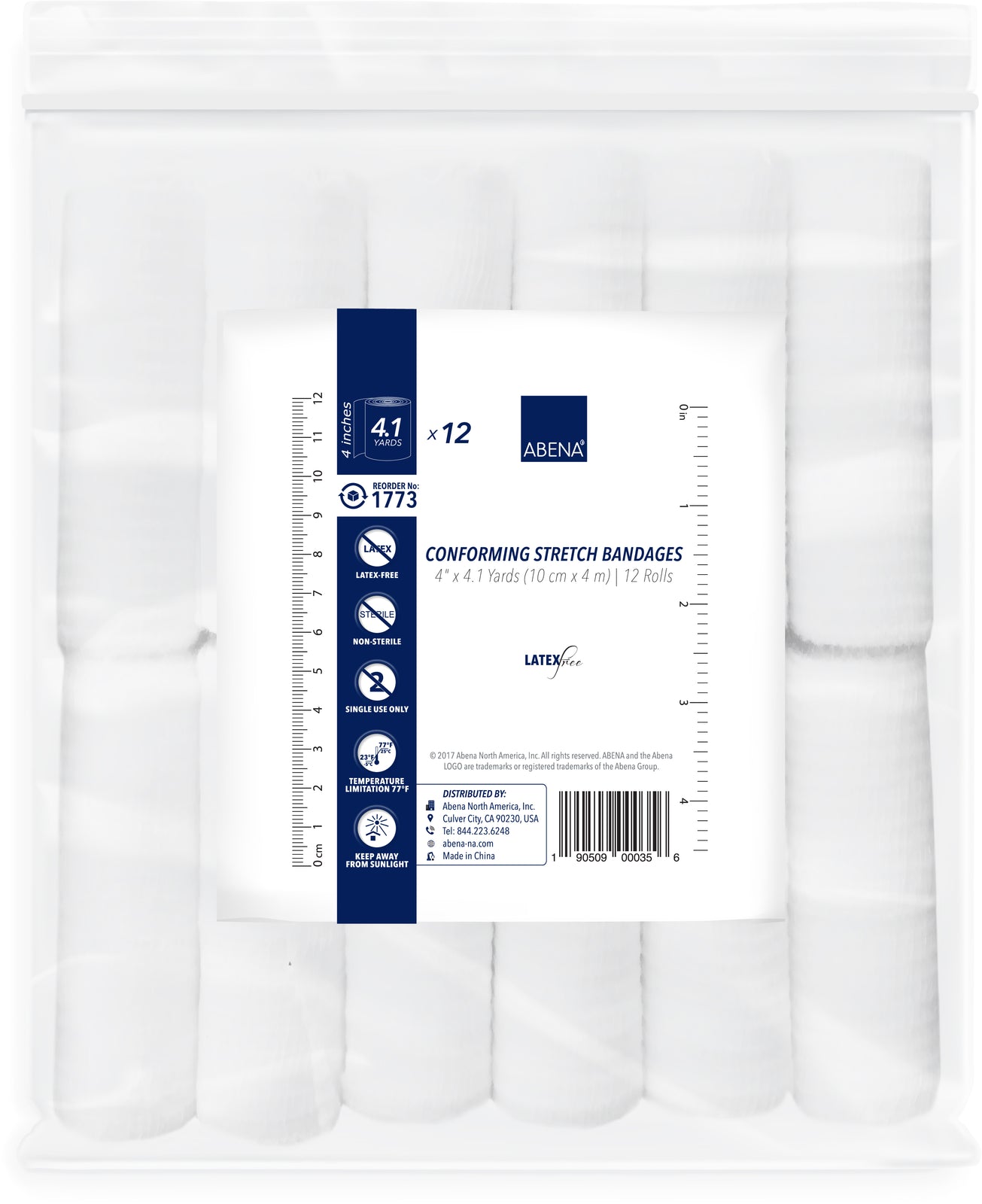 ABENA NORTH AMER Conform Stretch Bandage, 4 Inch x 4.1 Yard, 1-Ply, Non-Sterile
