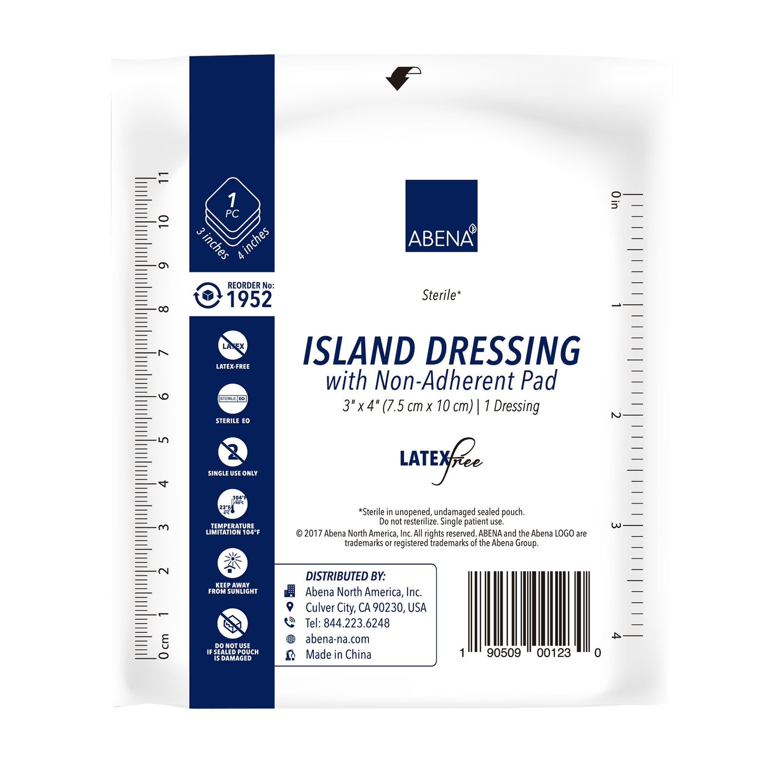 Island Dressing with Non-Adherent Pad, 3 in x 4 in