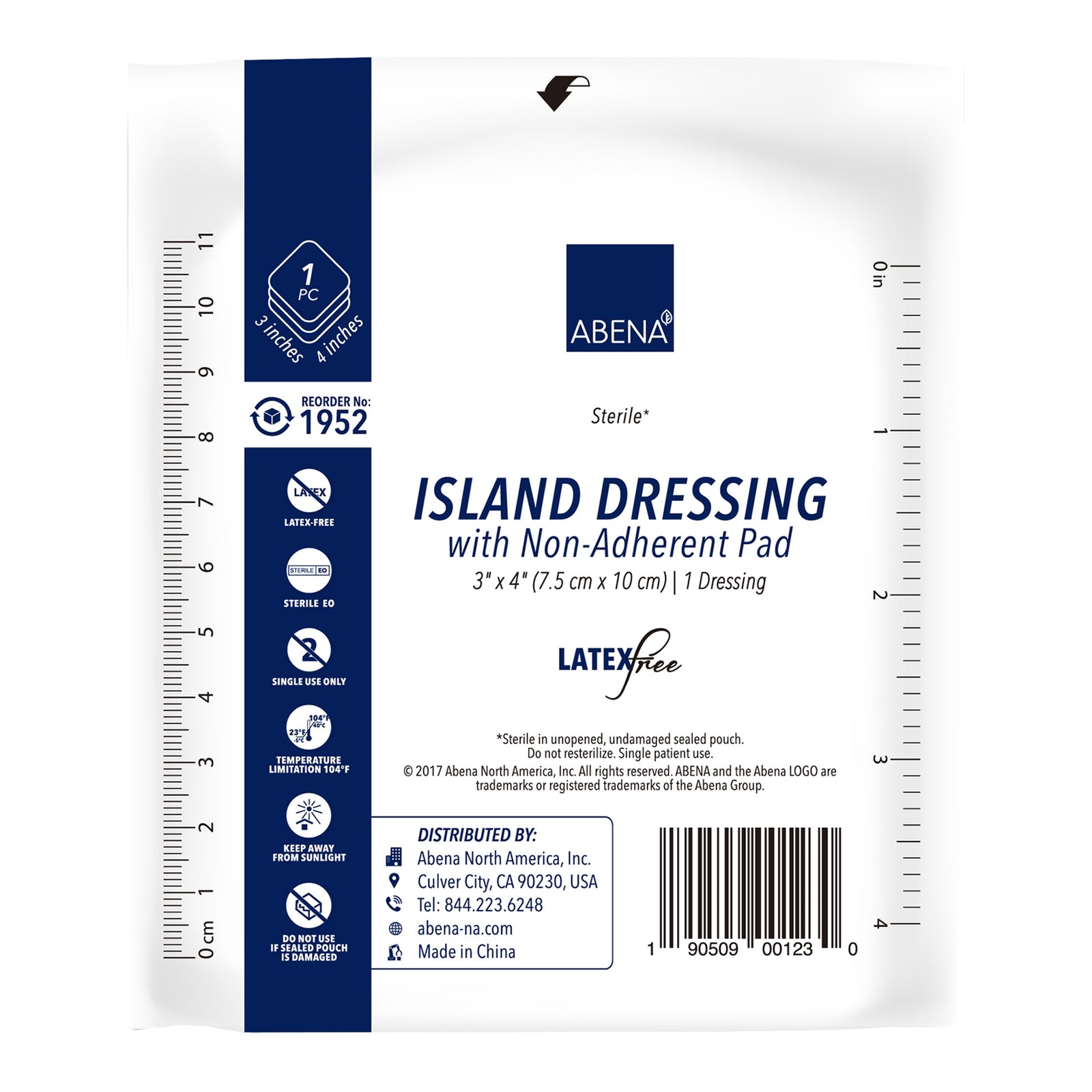 Island Dressing with Non-Adherent Pad, 3 in x 4 in