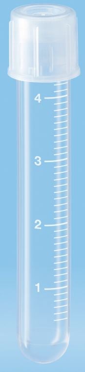 SARSTEDT Transfer Tube with Push Cap, 5 mL, 75 x 12 mm