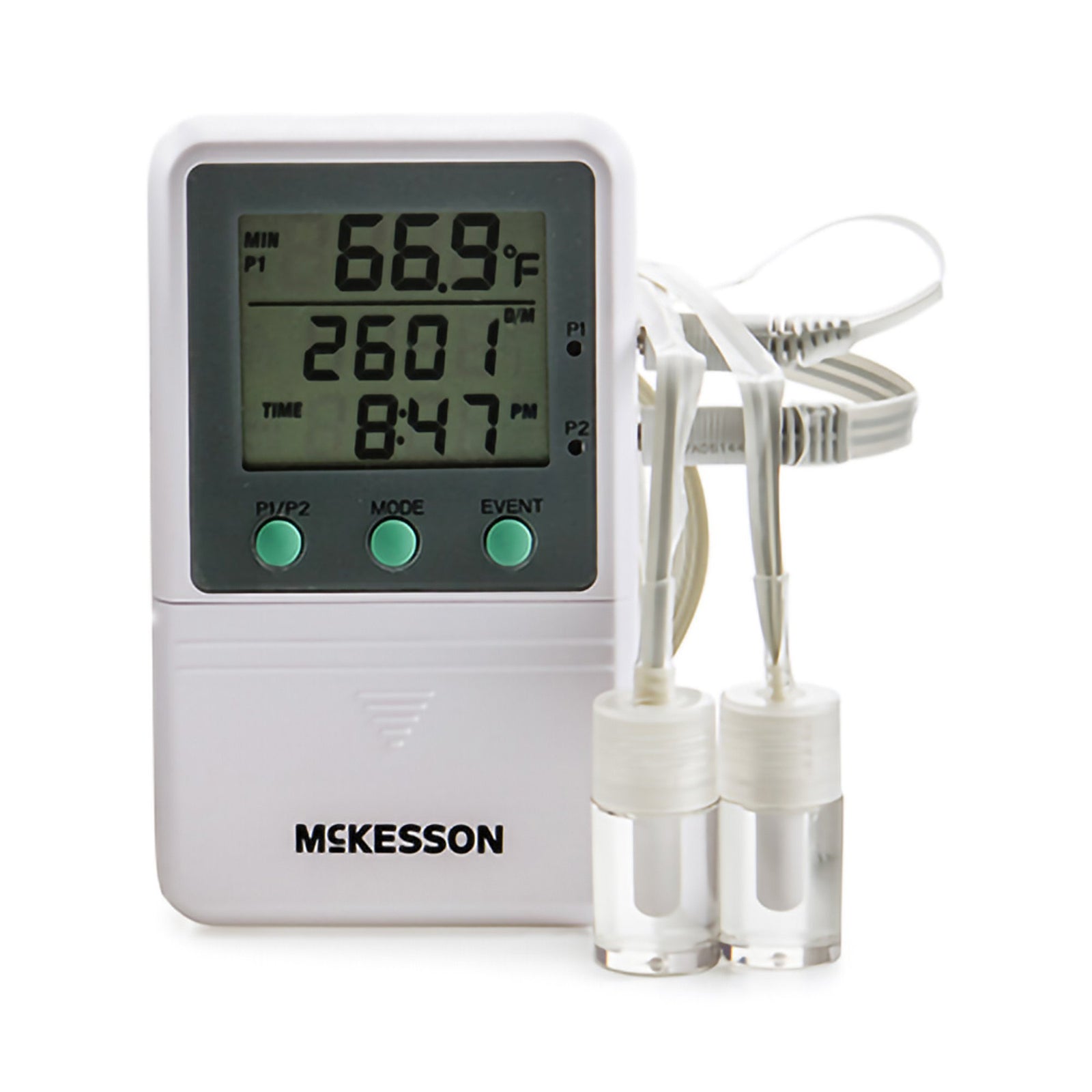 McKesson MedSurg Digital Refrigerator / Freezer Thermometer with Alarm, Dual Probe