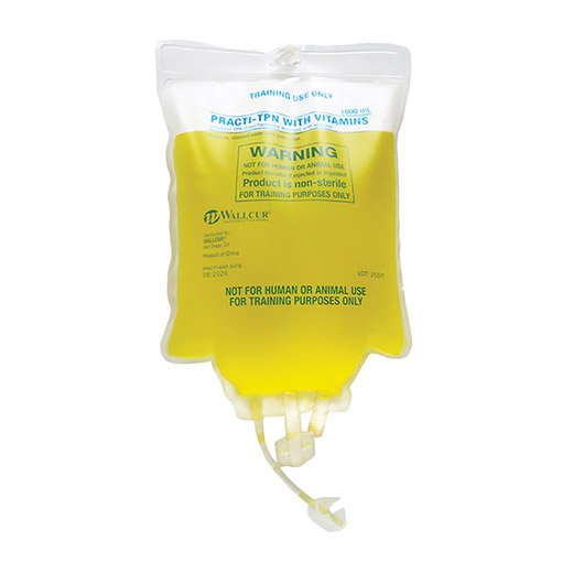 WALLCUR LLC Practi-TPN I.V. Training Bag with Vitamins, 1000 mL