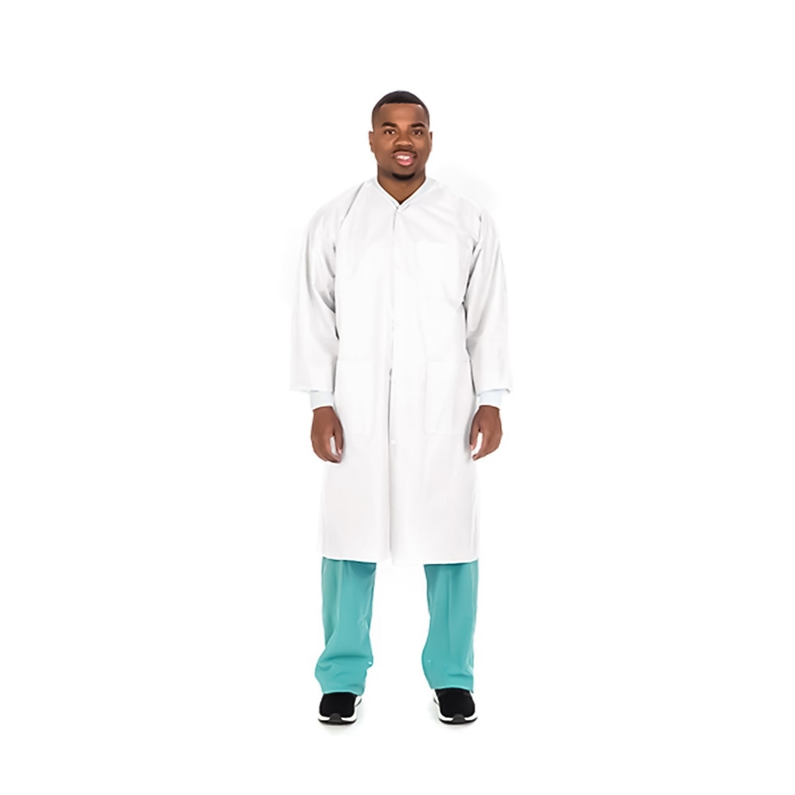 Lab Coat White X-Large Knee Length 3-Layer SMS Disposable