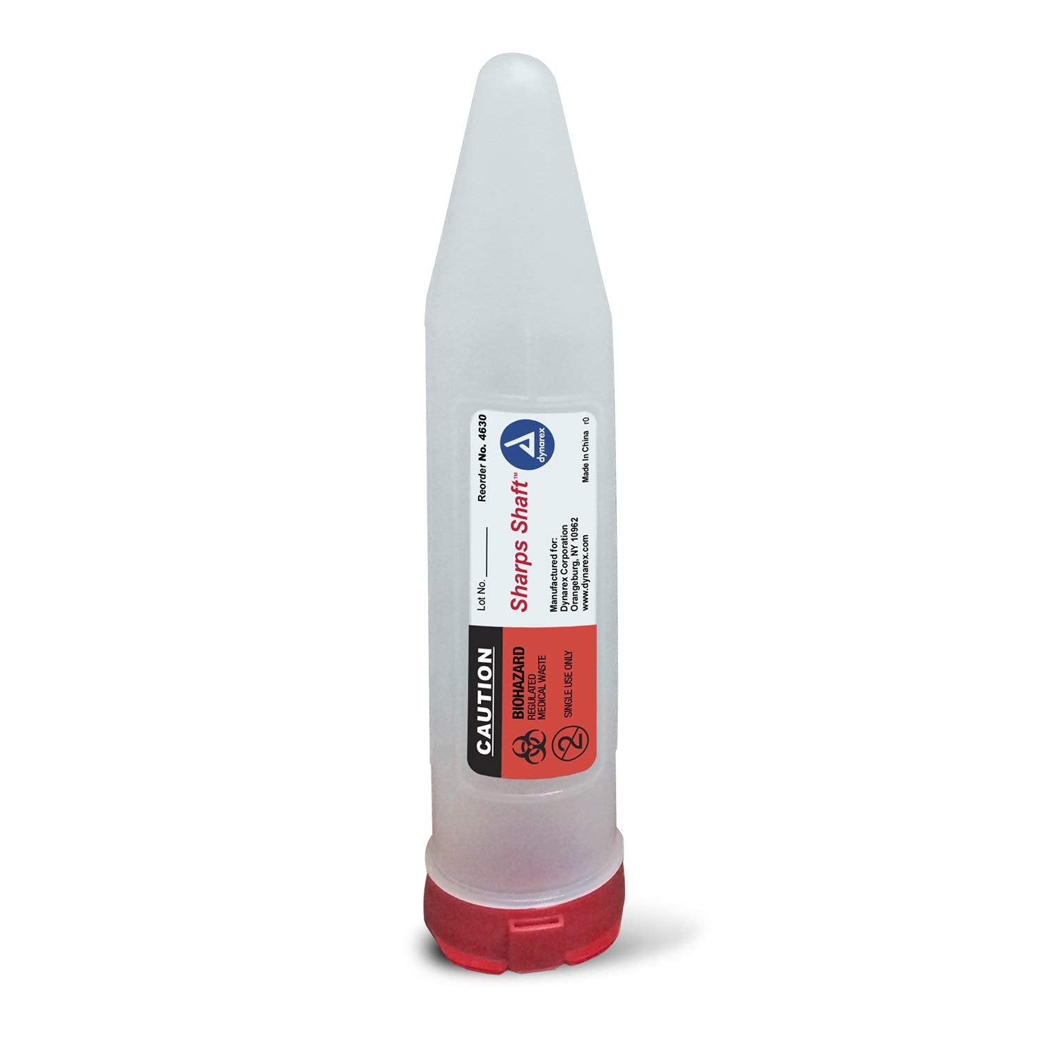 Dynarex Pocket Shuttle Sharps Container - 1.22" D x 6.37" L, 6 Needle Capacity
