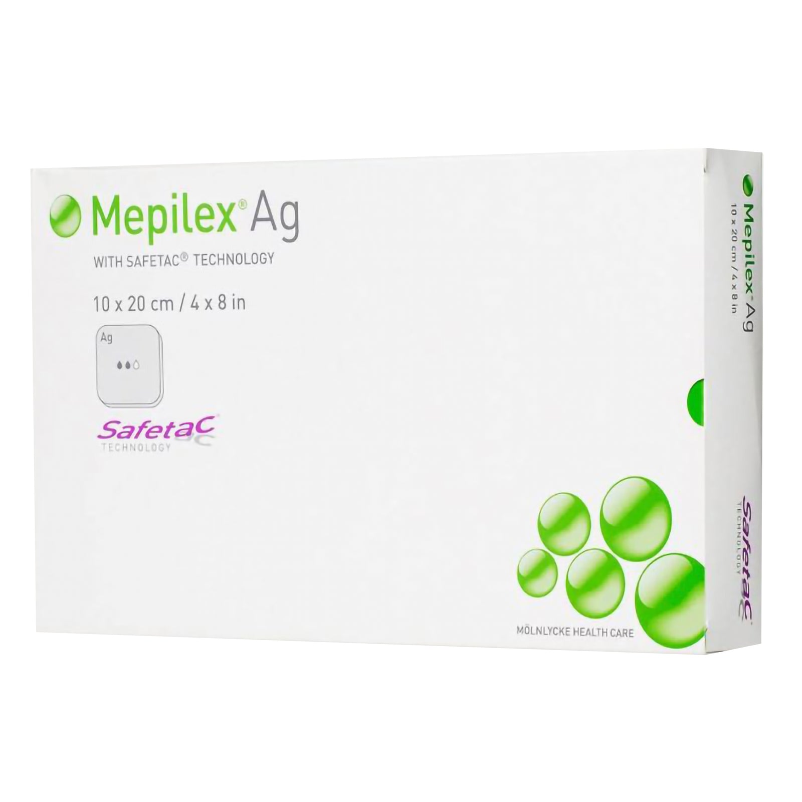Mepilex Border Sacrum Ag Silver Foam Dressing 7-1/5 x 7-1/5 Inch
