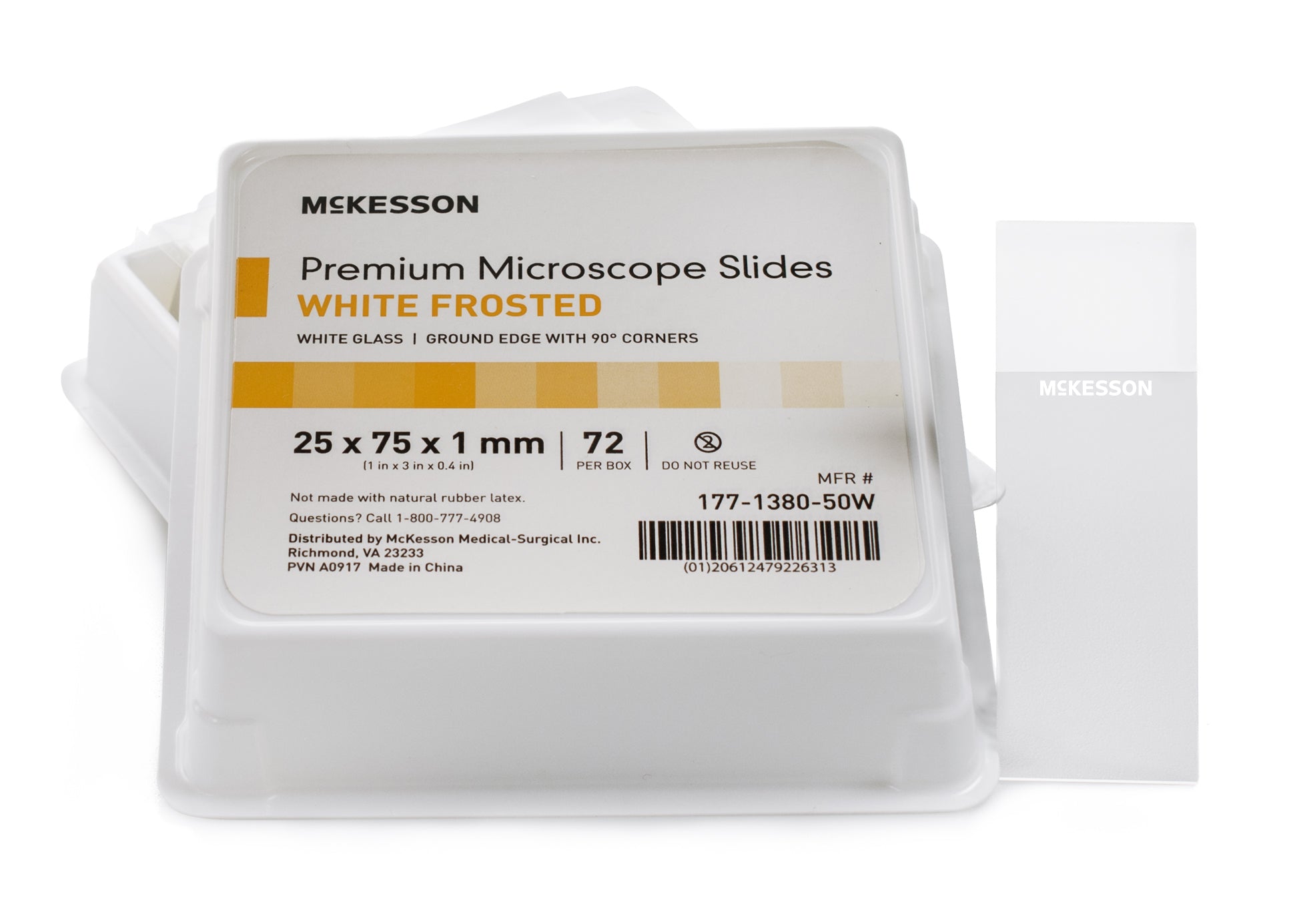 McKesson MedSurg Microscope Slide, White Frosted End, 25 X 75 X 1 mm