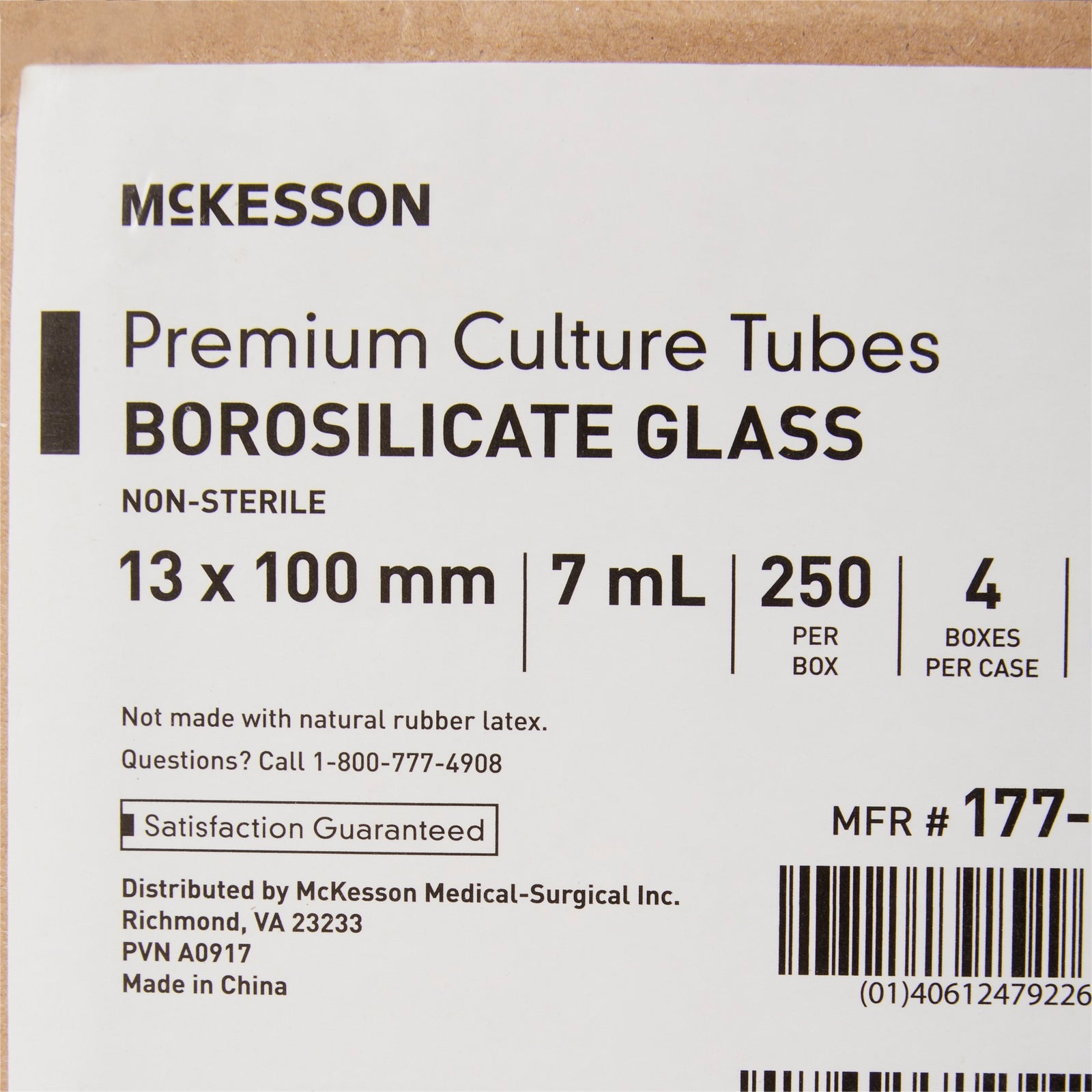 McKesson Premium Glass Culture Tubes