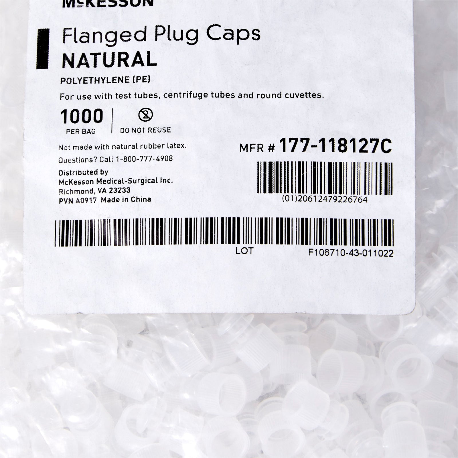 McKesson Polyethylene Tube Closure 12 mm Diameter
