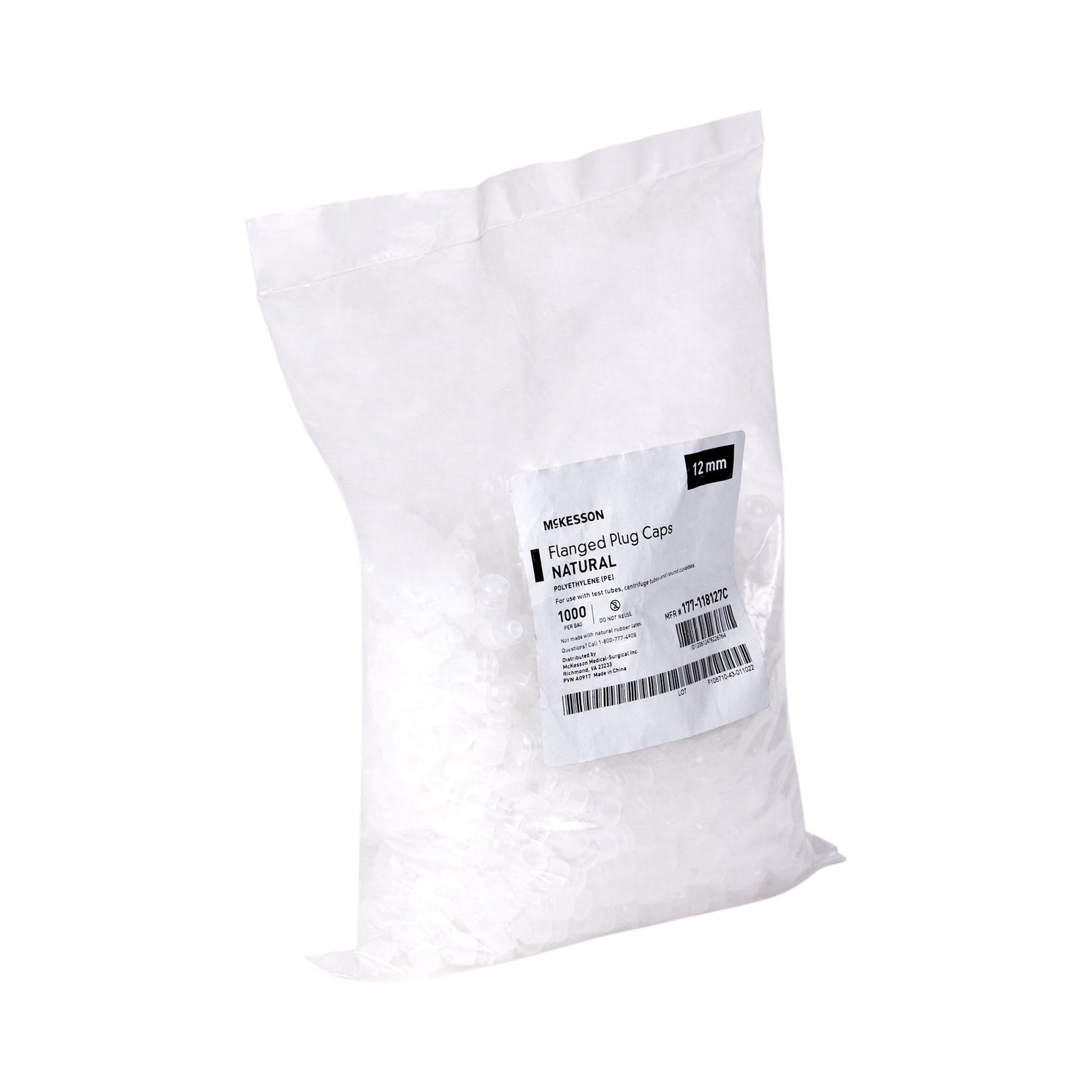 McKesson Polyethylene Tube Closure 12 mm Diameter