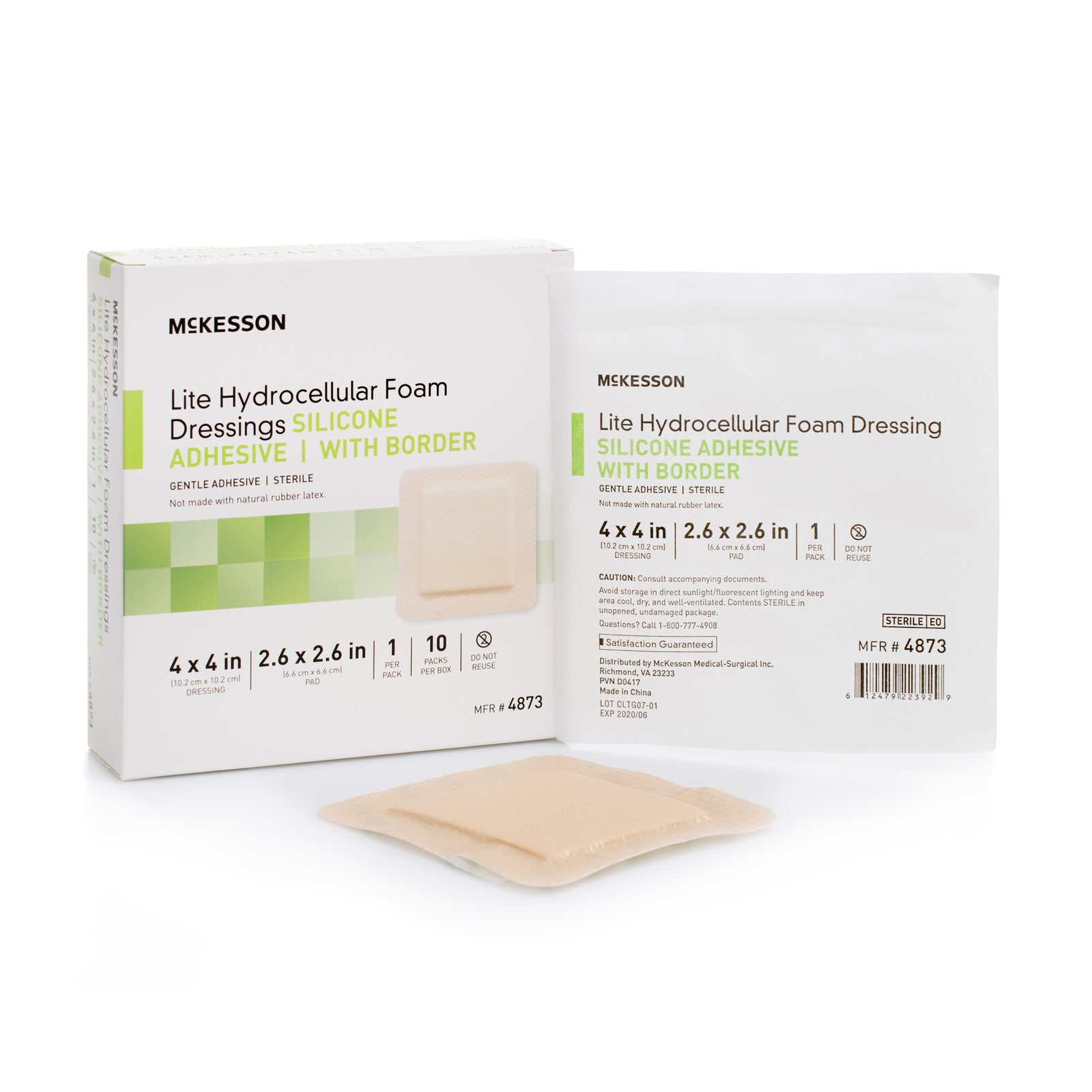 McKesson MedSurg Adhesive Silicone Lite Hydrocellular Foam Dressing with Border
