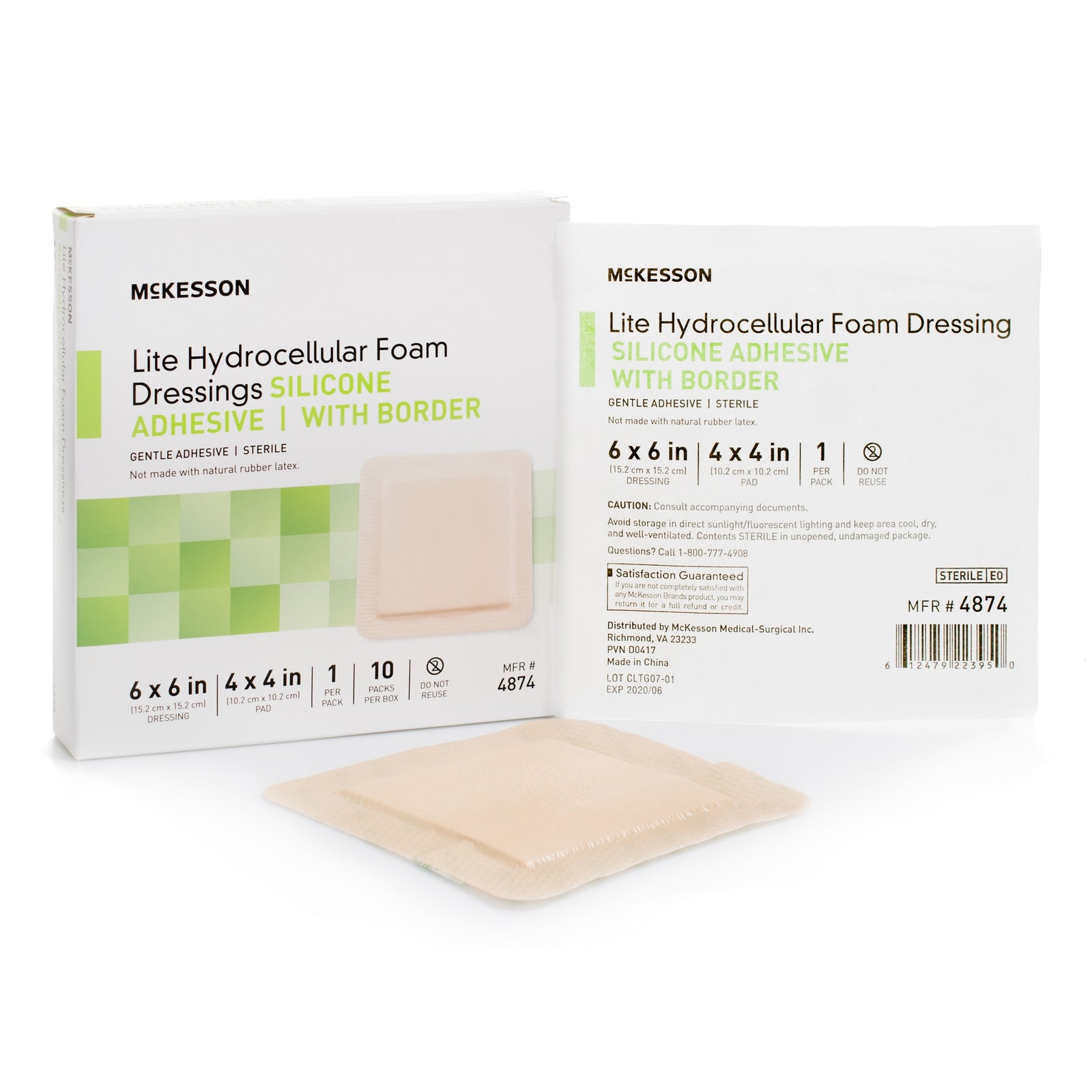 McKesson MedSurg Adhesive Silicone Lite Hydrocellular Foam Dressing with Border