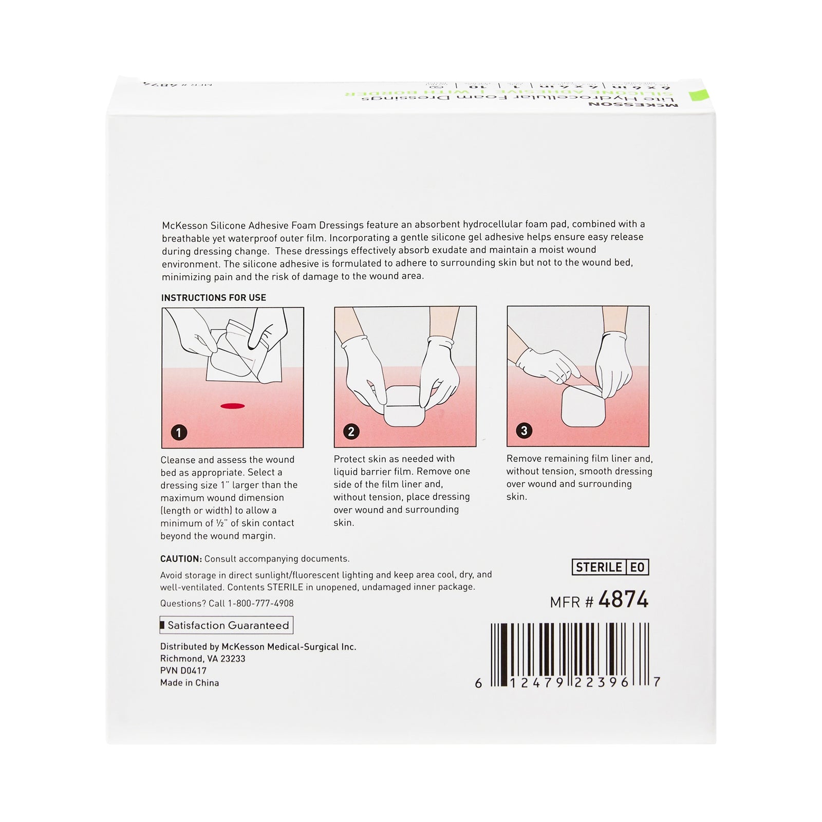 McKesson MedSurg Adhesive Silicone Lite Hydrocellular Foam Dressing with Border