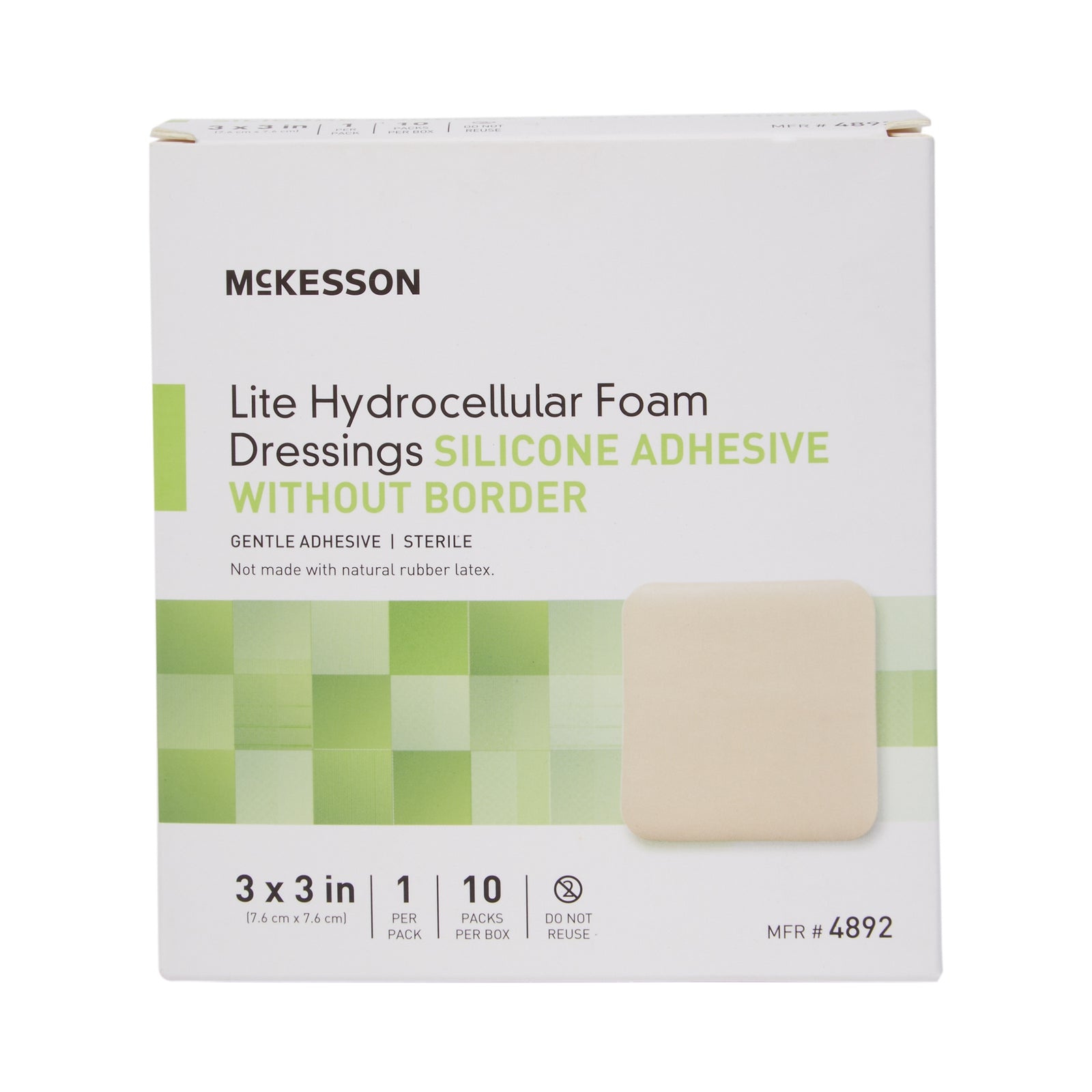 McKesson MedSurg Adhesive Silicone Lite Hydrocellular Foam Dressing Without Border