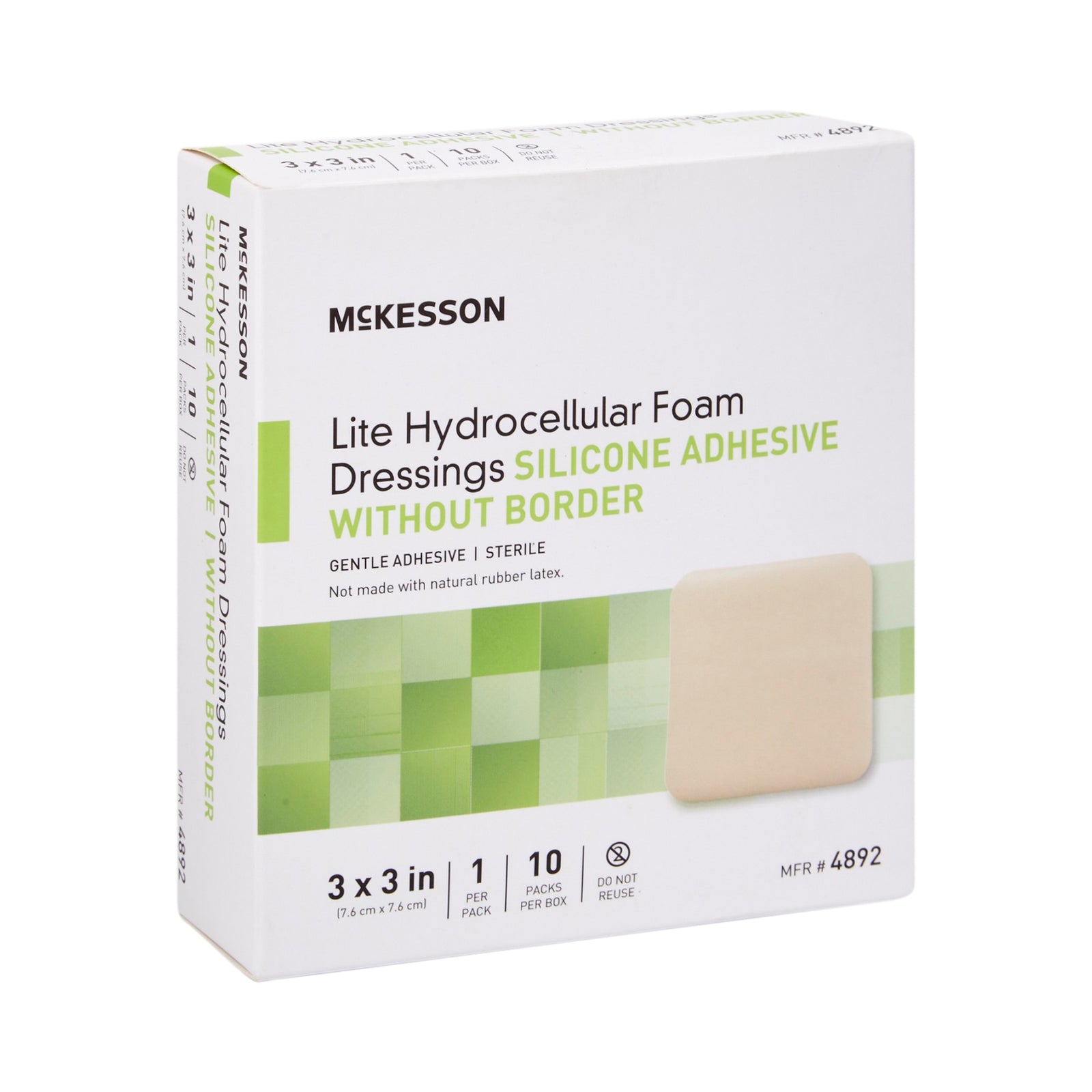 McKesson MedSurg Adhesive Silicone Lite Hydrocellular Foam Dressing Without Border