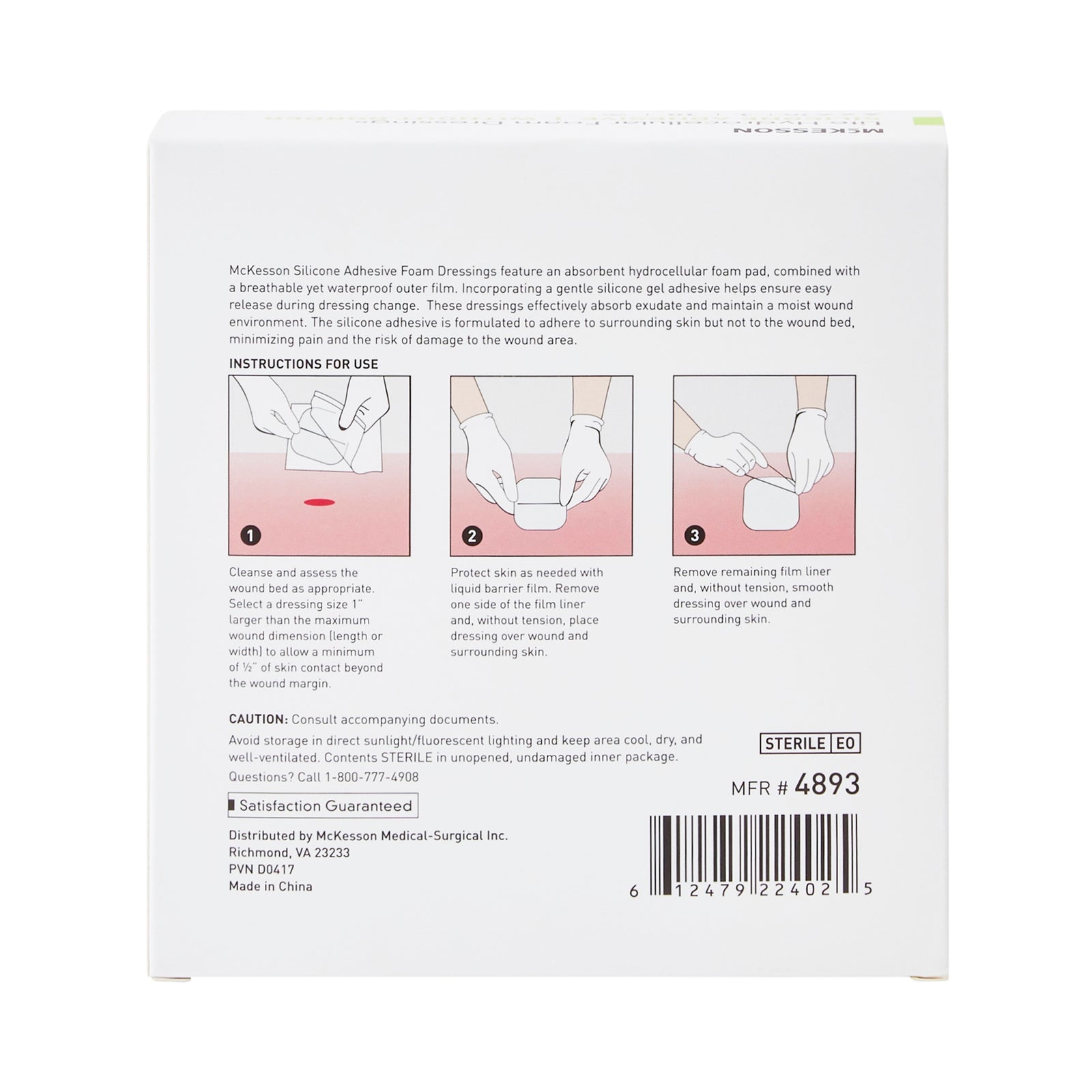 McKesson MedSurg Adhesive Silicone Lite Hydrocellular Foam Dressing Without Border