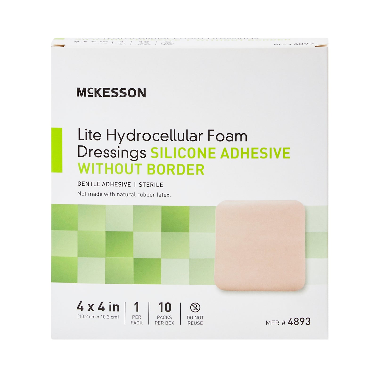 McKesson MedSurg Adhesive Silicone Lite Hydrocellular Foam Dressing Without Border