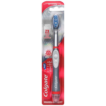 Colgate 360 Optic White Sonic Power Toothbrush Adult Soft Gray