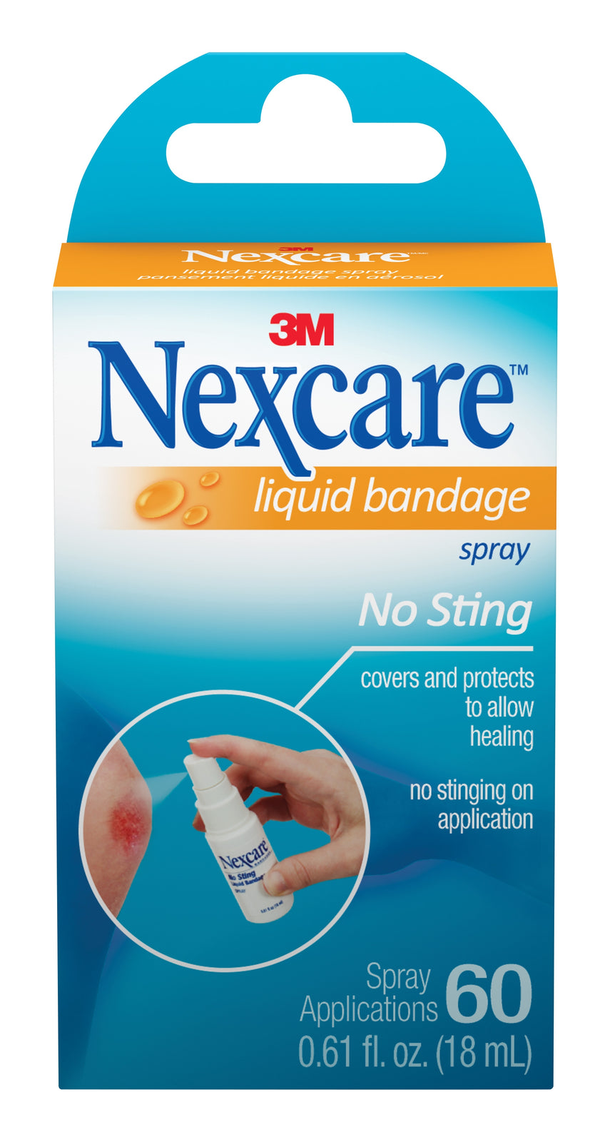 3M Nexcare No Sting Liquid Bandage Spray, 0.61 oz
