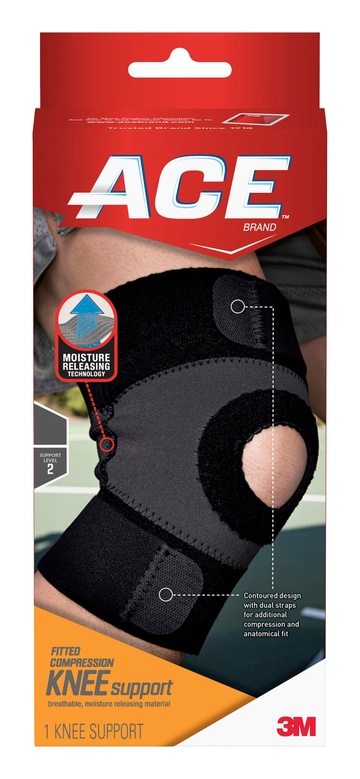 ACE Sport Moisture Control Knee Support, Large
