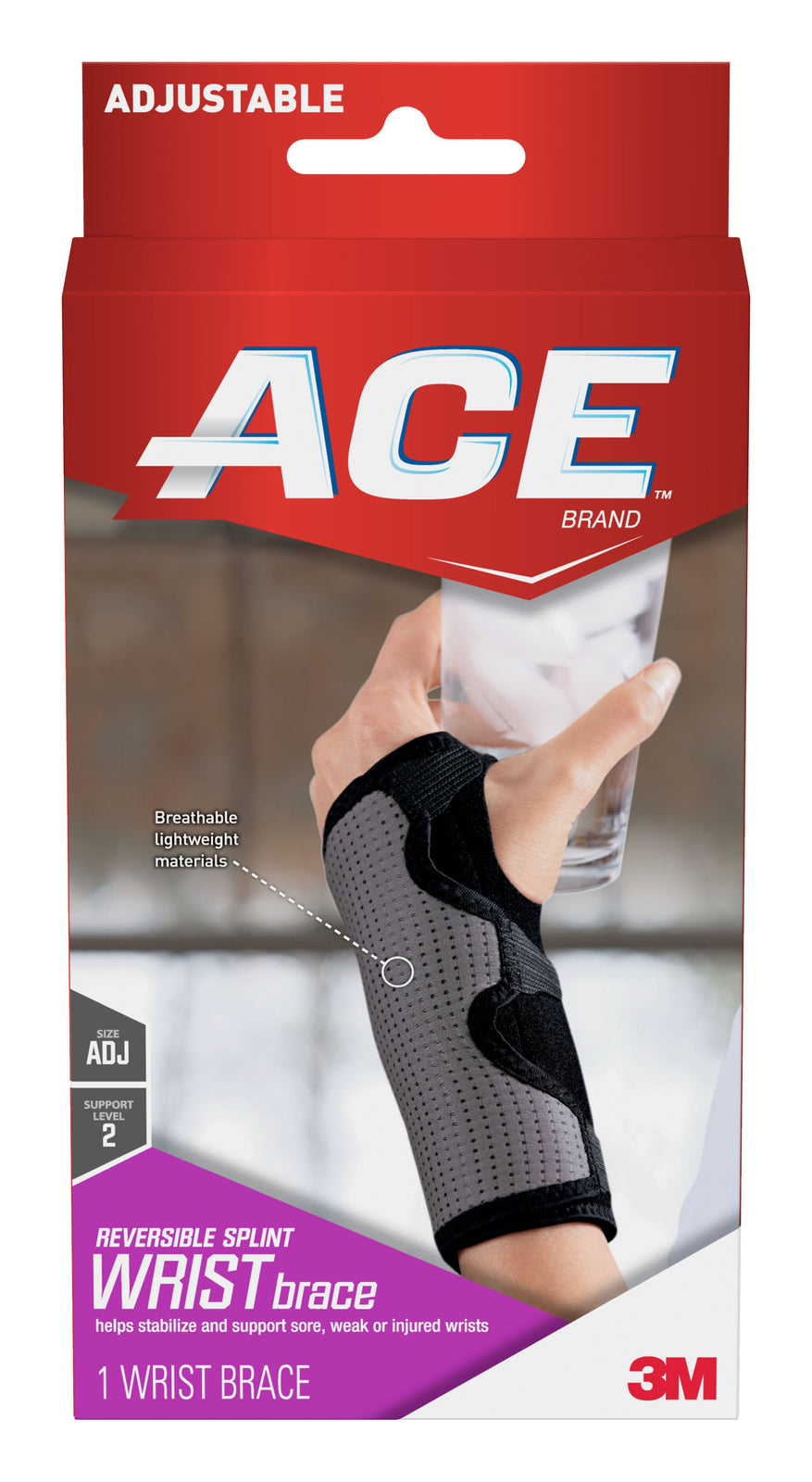 3M Ace Reversible Wrist Brace - One Size Fits Most