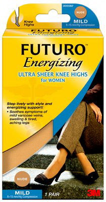 3M Futuro Energizing Compression Stockings - Knee High, Medium, Nude