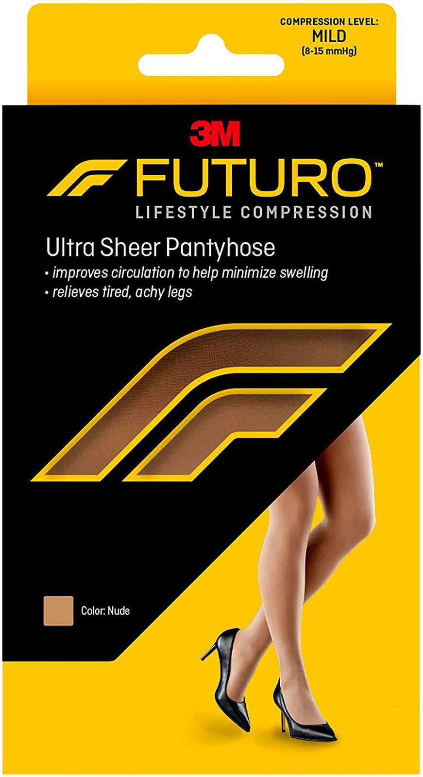 3M Futuro Energizing Compression Pantyhose - Large, Nude, Closed Toe