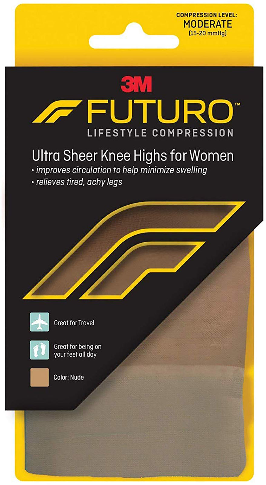 3M Futuro Compression Stocking Knee High Large Nude Closed Toe