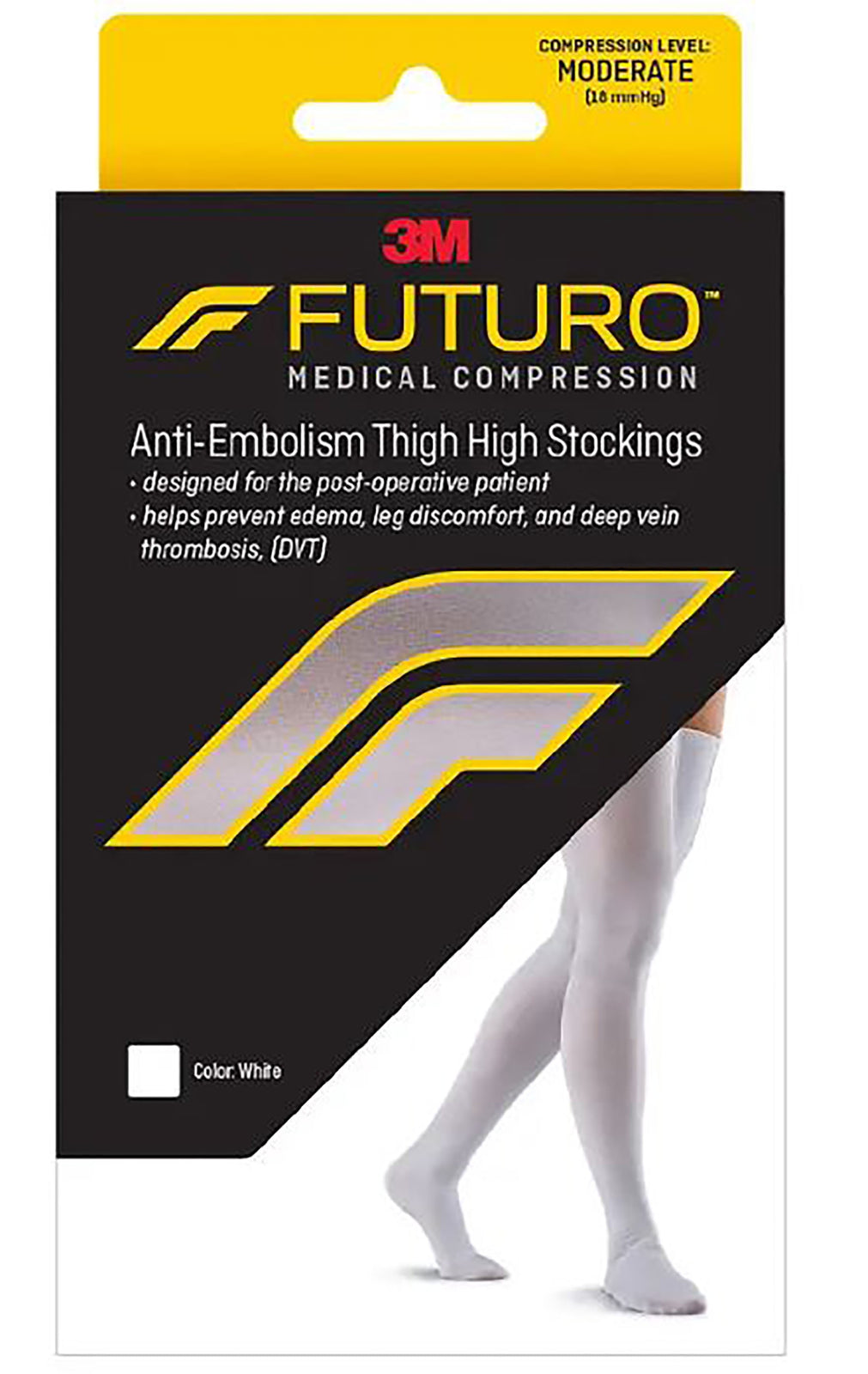 3M Company Anti-Embolism Thigh Closed-Toe Stocking, White, Large Regular