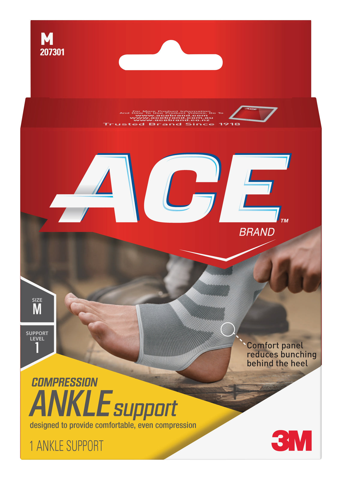 3M ACE Compression Knitted Ankle Support, Medium