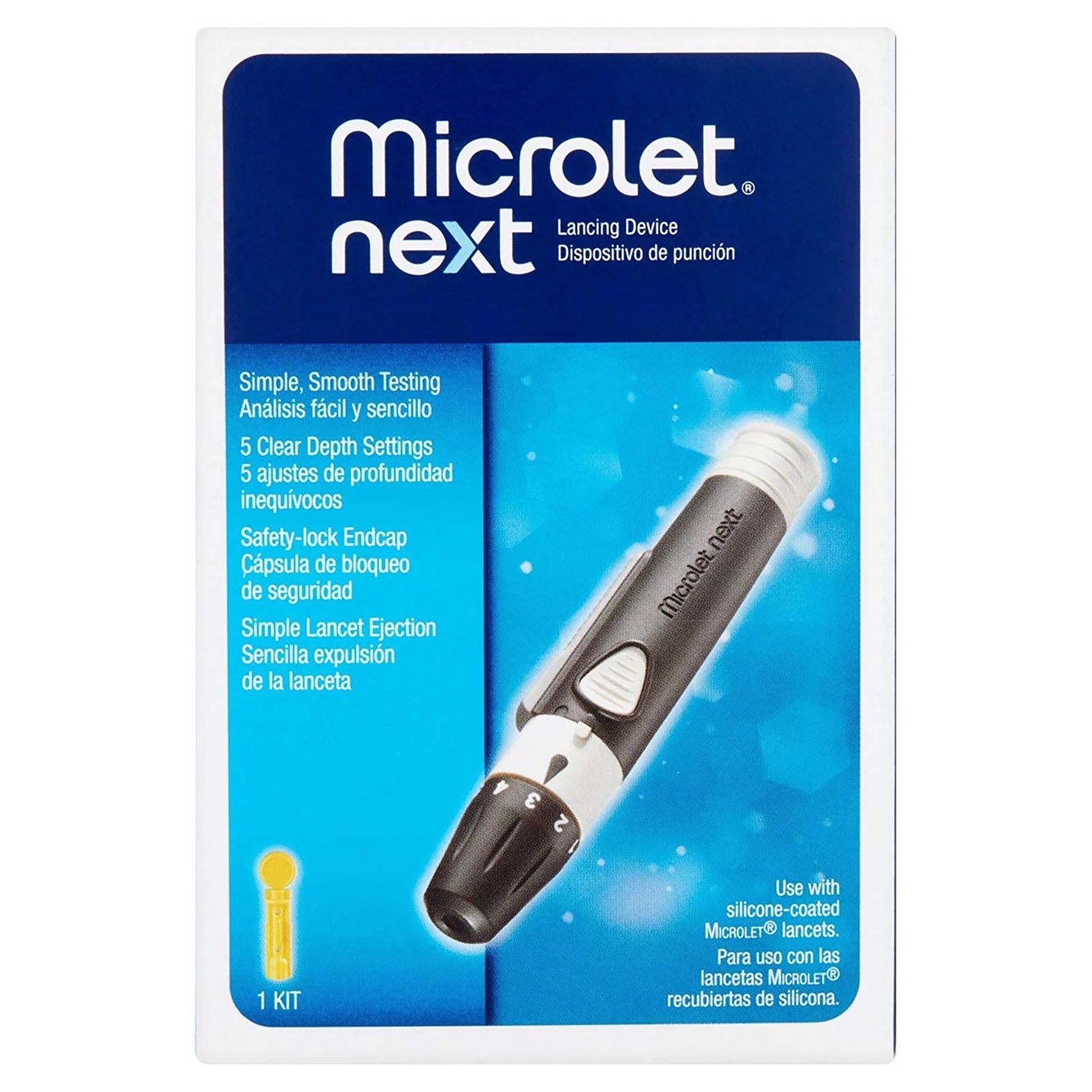Microlet Push Button Lancing Device