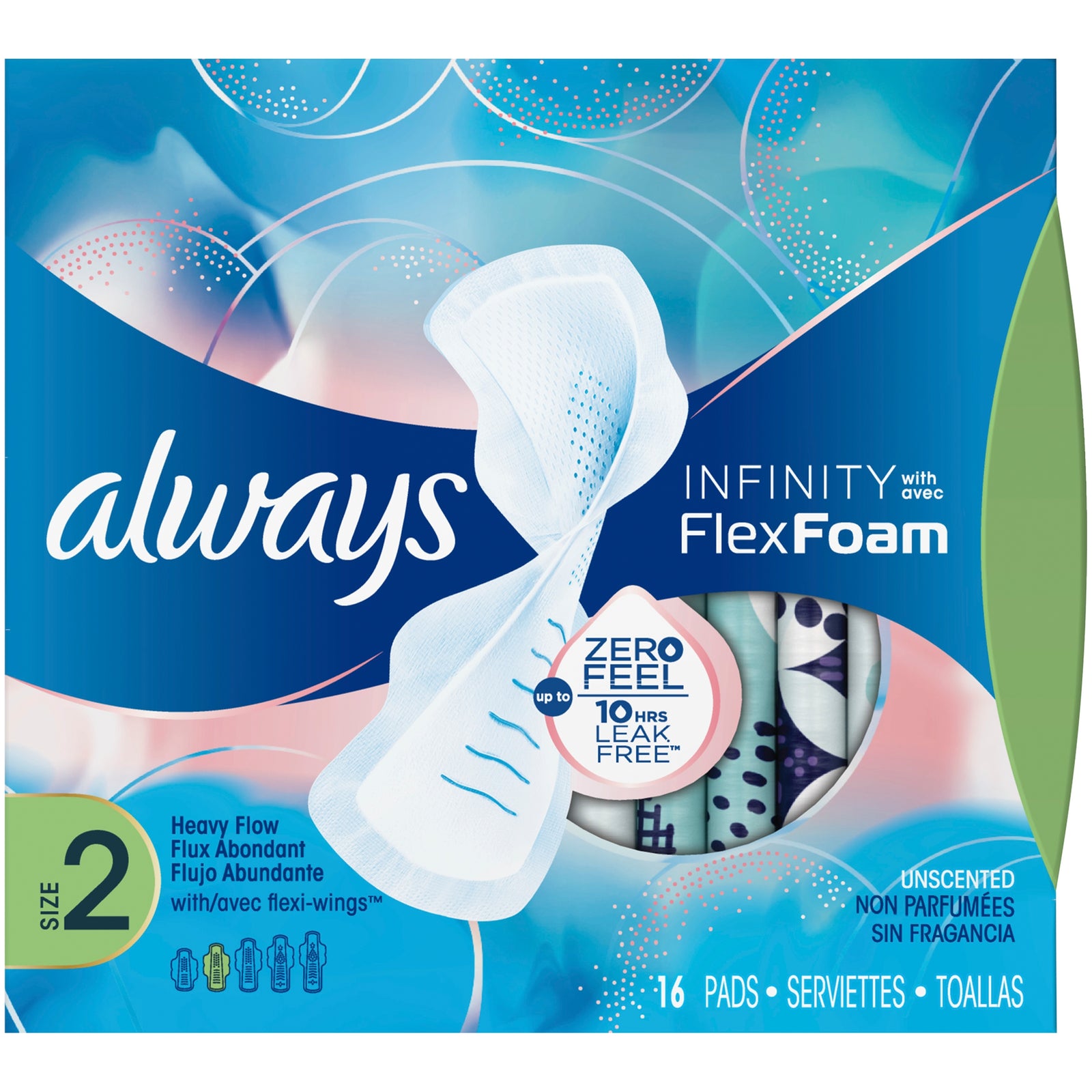 Always Infinity with Flex Foam Maxi with Wings Super Absorbency
