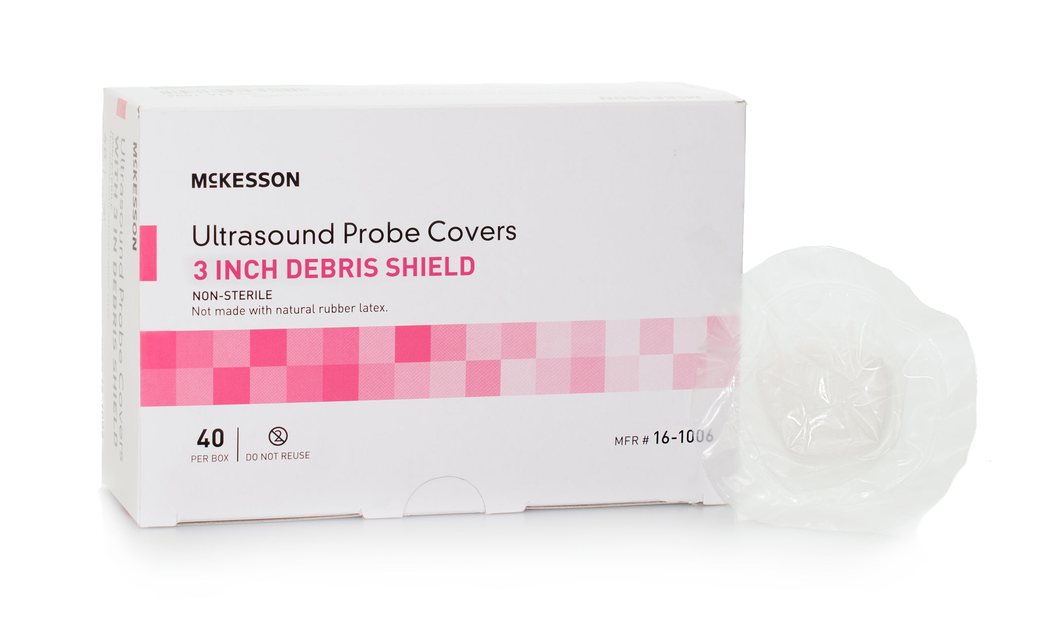 McKesson MedSurg Ultrasound Probe Cover with 3 Inch Debris Shield, 1 x 8 Inch
