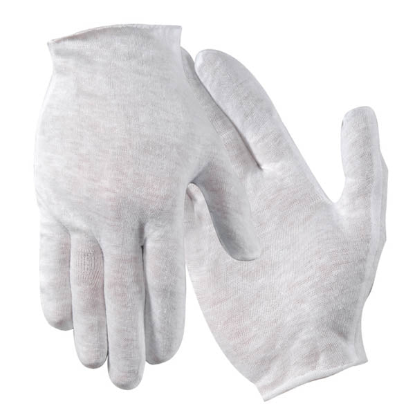 Cotton Glove Liner Full-Finger White Women's